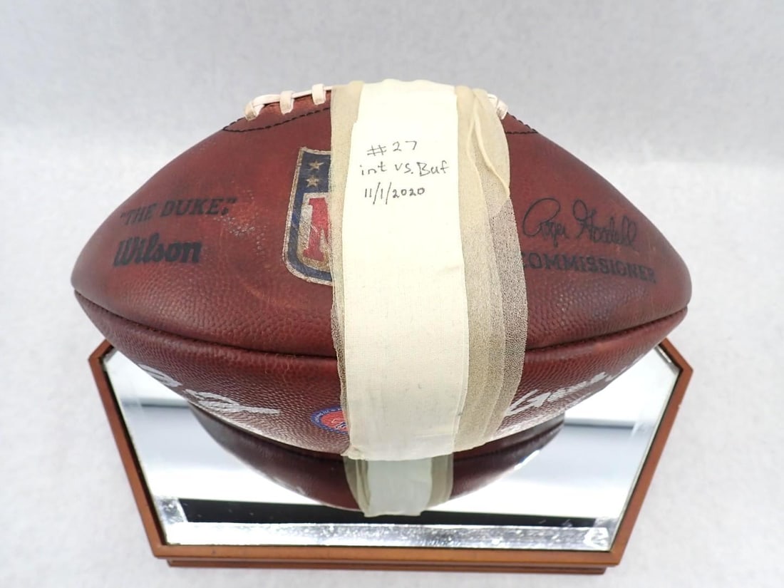 JC Jackson New England Patriots Autographed Game Day Used Football - 4