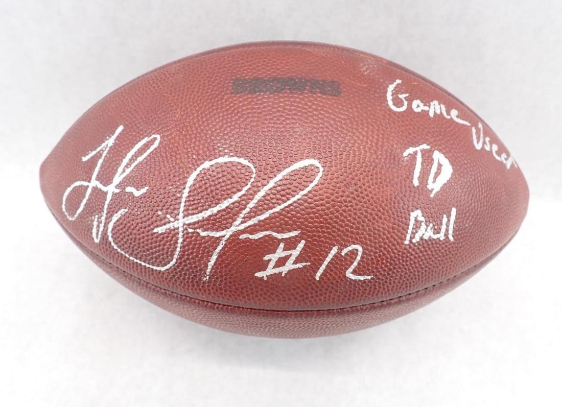 Josh Gordon Cleveland Browns Autographed Game Day Used Football - 3