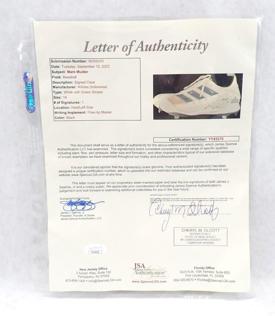 Mark Mulder Autographed Game Used Cleat - 6