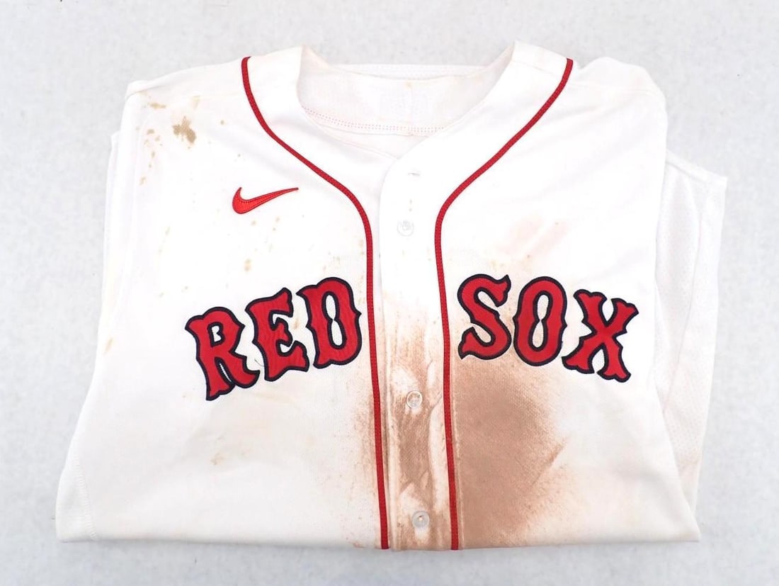 Rafael Devers Game Used Home Jersey - 3