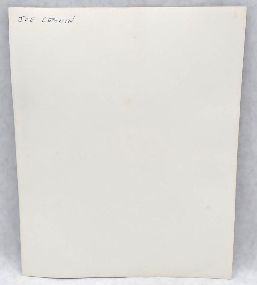 Joe Cronin Autographed Black & White Photograph - 4