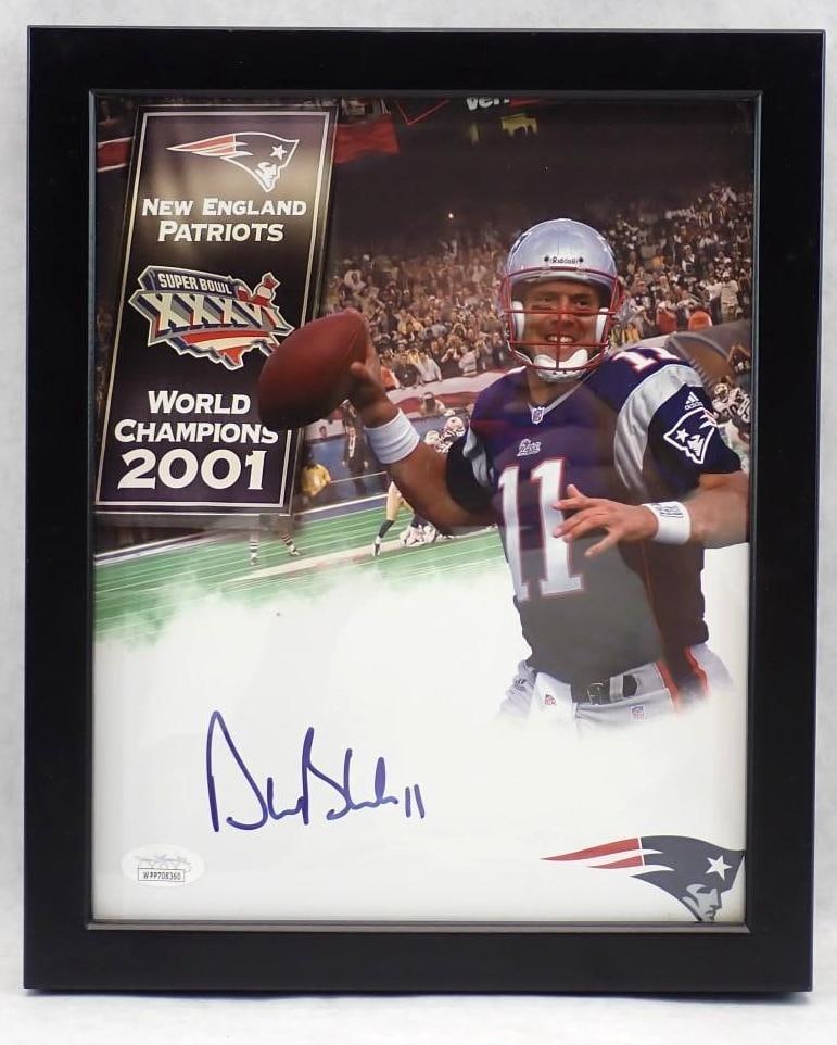 Drew Bledsoe Autographed Color Photograph: Drew Bledsoe Autographed Color Photograph -JSA certification sticker affixed, 11" x 9" framed