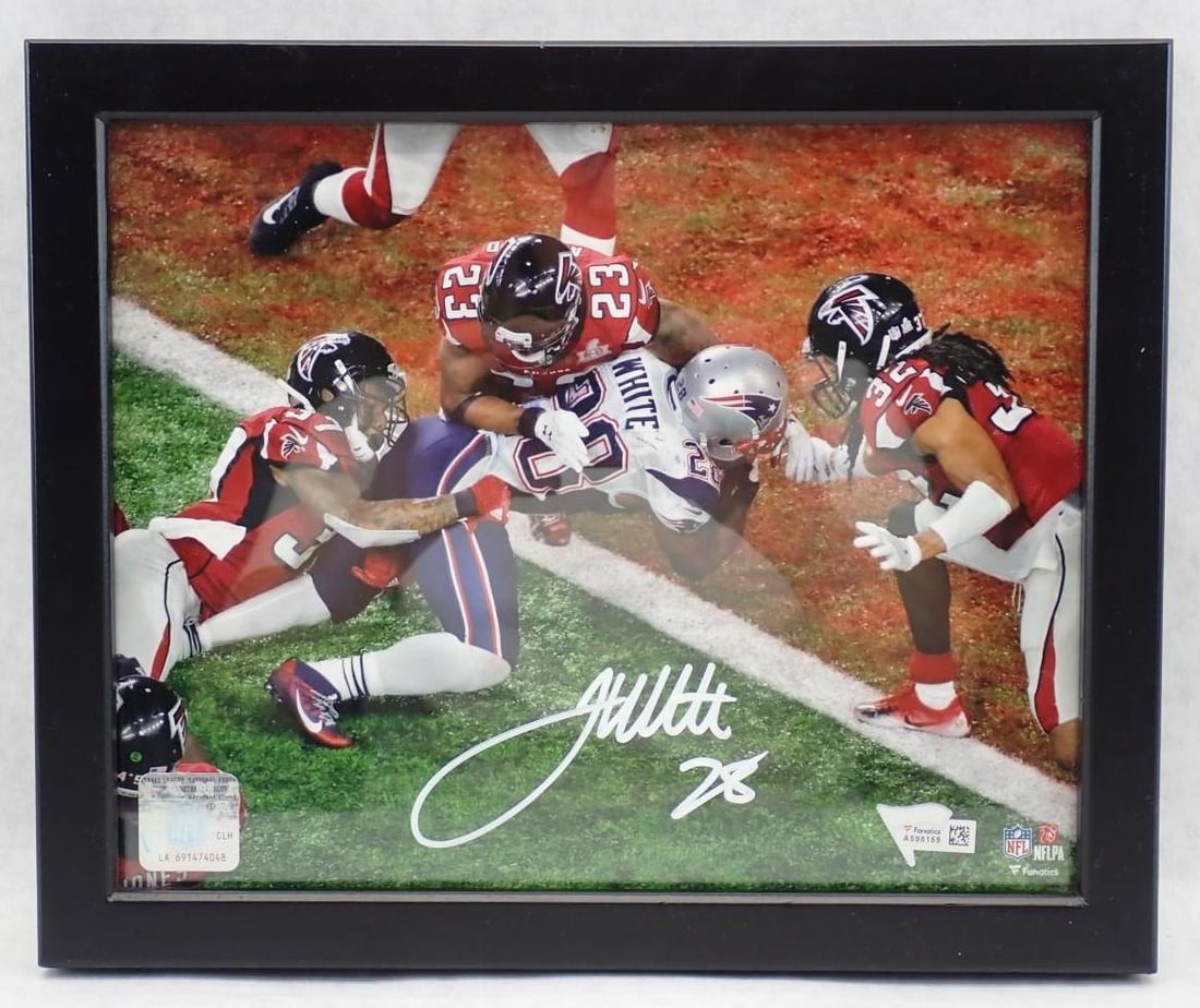 James White Autographed Color Photograph: James White Autographed Color Photograph -Fanatics hologram A598159 & NFL hologram LA 691474048 affixed, 9" x 11" framed
