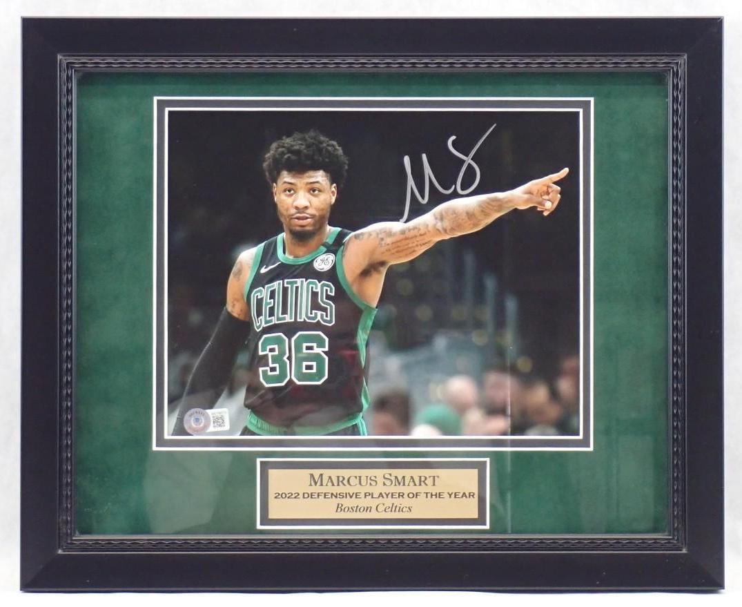 Marcus Smart Autographed Color Photograph: Marcus Smart Autographed Color Photograph -with Beckett COA, 13" x 16" framed