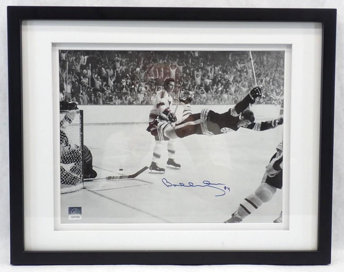 Bobby Orr Autographed Black & White Photograph "The Goal" (1 of 4)