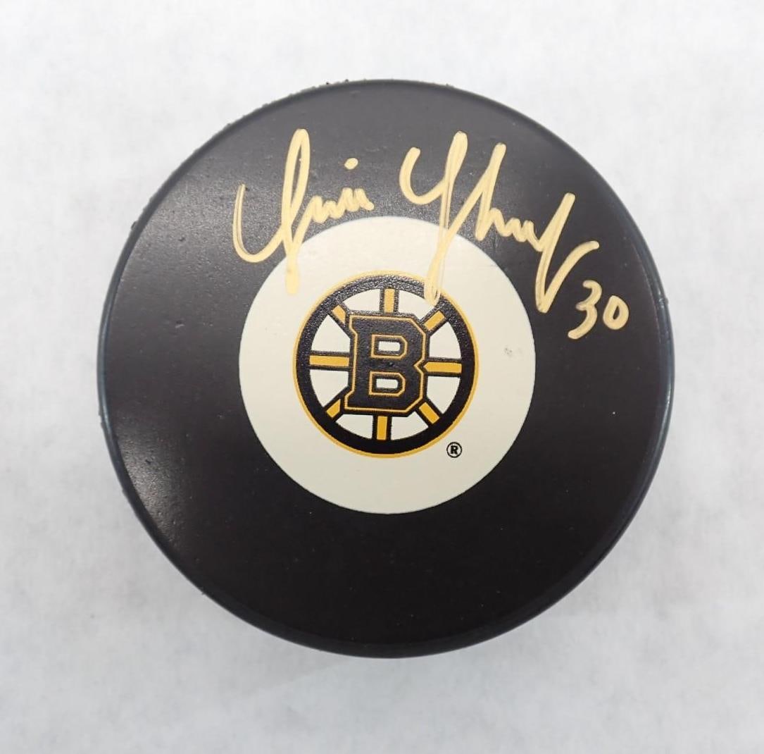 Tim Thomas Autographed Hockey Puck: Tim Thomas Autographed Hockey Puck -Your Sports Memorabilia Store hologram 32082 & NHL hologram affixed