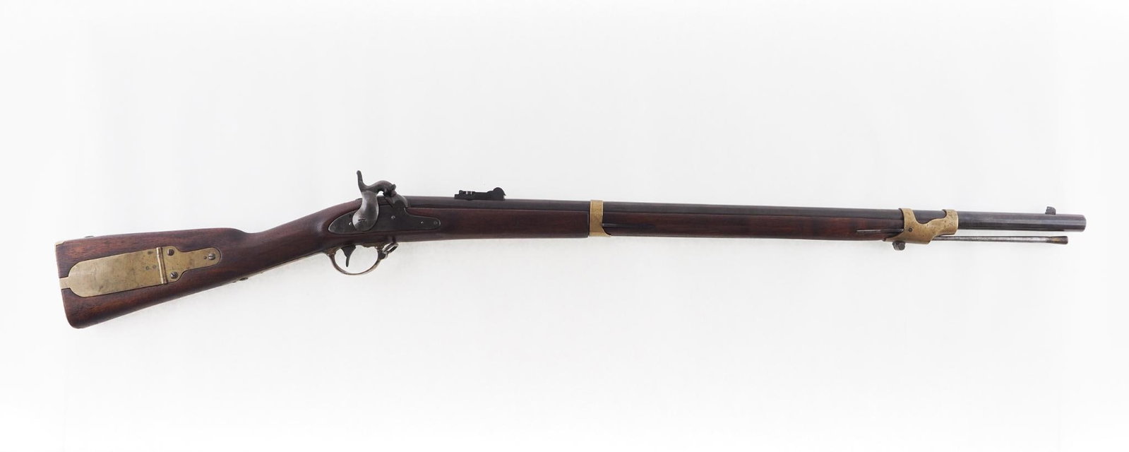 Robbins, Kendall & Lawrence U.S. 1841 Percussion Rifle: SN: no s.n. Cal: .54 Cal. Action Type: Percussion Markings: "Robbins. / Kendall & Lawrence / U.S." on lockplate ahead of hammer, "Windsor VT. / 1848" on lockplate behind hammer, "W. M. Large /