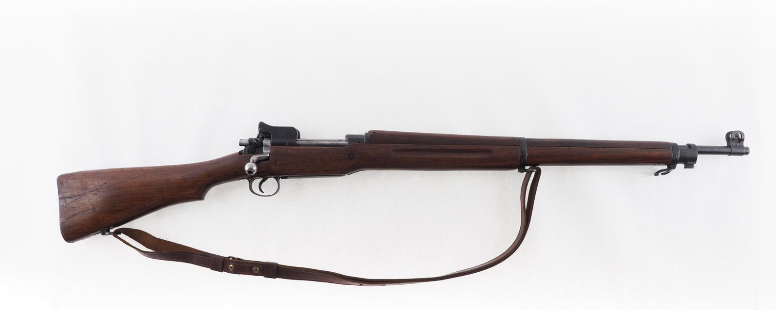 Eddystone 1917 Rifle: SN: 1101055 Cal: .30-06 Action Type: Bolt Action Markings: "E / (flaming bomb) / 9-18" on barrel behind front sight, flaming bomb stamp left side of receiver, (2) eagle head stamps upper left side of