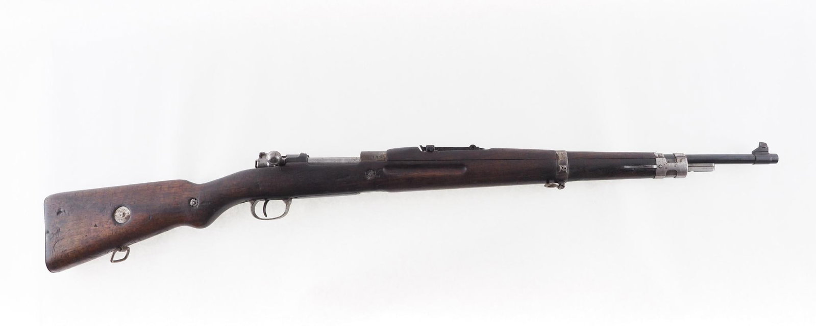 Spandau 1914 Gewehr 98 Rifle: SN: 4450 Cal: 8mm mauser Action Type: Bolt Action Barrel Length: 24" Sights/Optics: original military sights Stock: original military stock Finish: worn blue Bore: good <