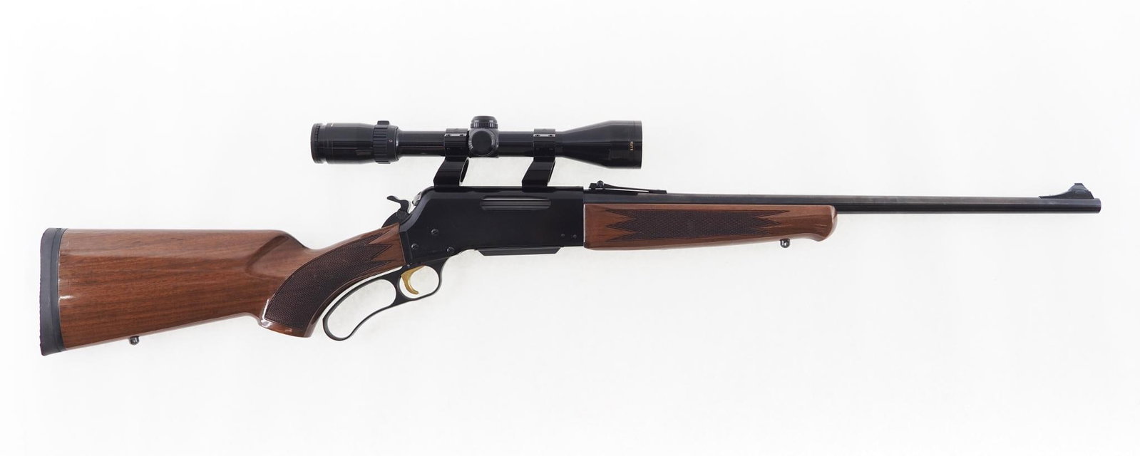 Browning BLR Rifle: SN: 07236MR341 Cal: .358 Win. Action Type: Lever Barrel Length: 20" Sights/Optics: Burris Elite 3-9X scope Stock: checkered walnut with very minor handling marks Finish: blue Bore: excellent Overall