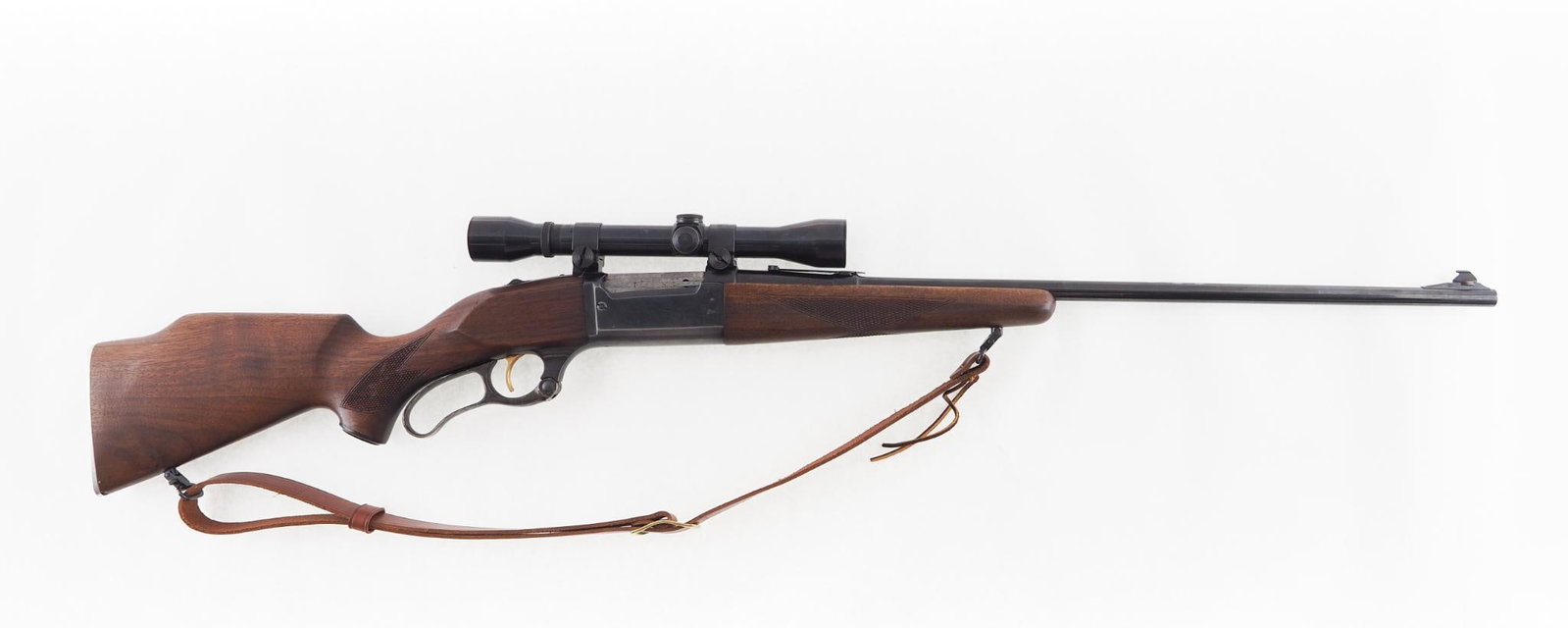 Savage 99 Rifle: SN: 1012558 Year of Mfg: 1960 Cal: .308 Win Action Type: Lever Barrel Length: 24" Sights/Optics: vintage Weaver K4 scope Stock: checkered walnut with minor handling marks Finis