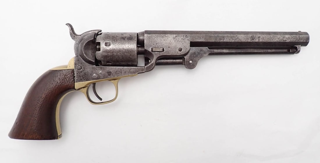 Colt 1851 Navy Revolver: SN: 117963 Year of Mfg: 1861 Cal: .36 Action Type: Single Action Percussion Markings: 2 stamped after serial number, indicates 1 of a pair Barrel Length: 7 3/8" Sights/Optics: beade