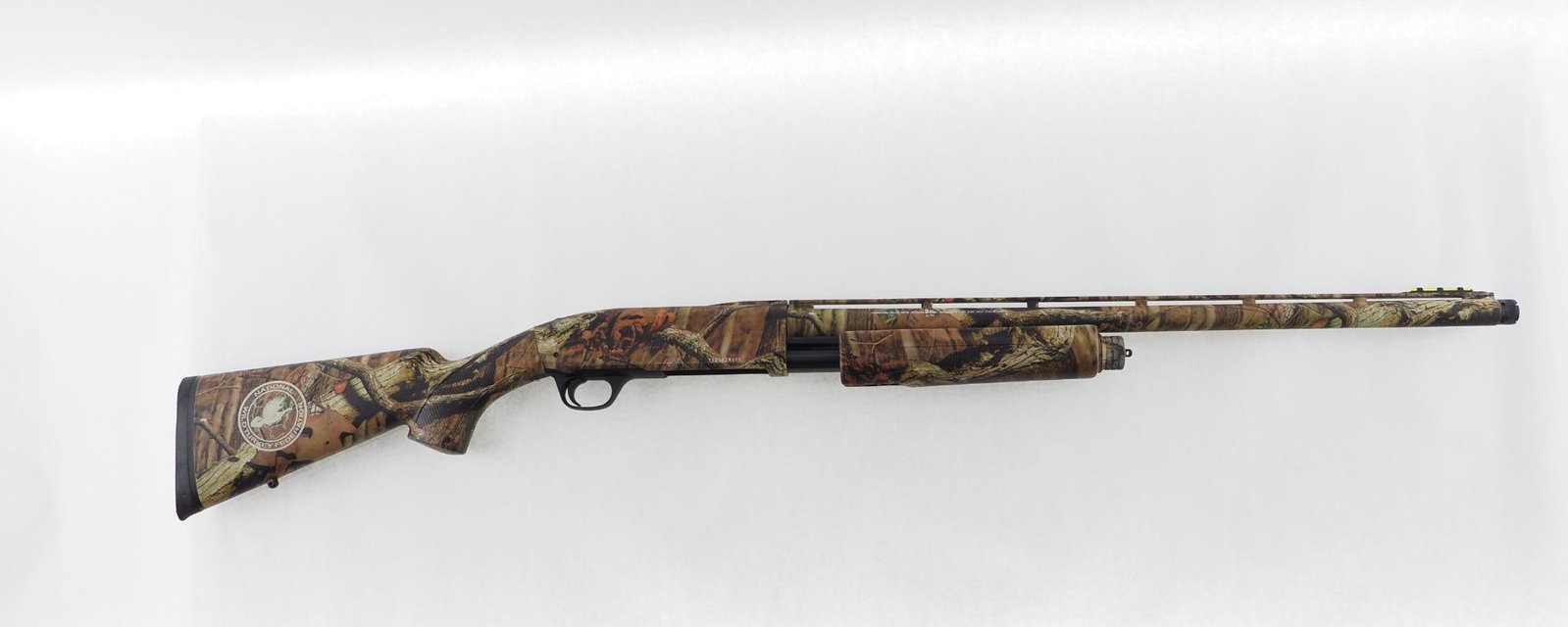 Browning BPS Shotgun: SN: 11378ZW121 Cal: 12 Ga. Action Type: Semi-Automatic Barrel Length: 24" ventilated rib, 3.5" chamber Sights/Optics: fiber optic front sight Stock: synthetic Finish: camouflage Finish Cond: original