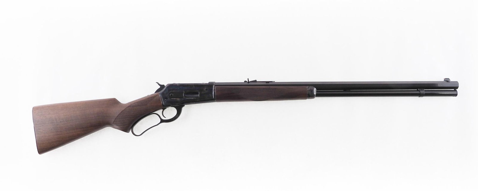 Uberti 1886 Sporting Rifle: SN: LA06672 Cal: .45-70 Action Type: Lever Action Barrel Length: 26" octagon Sights/Optics: adjustable rear sight Stock: checkered walnut Finish: blue with case color receiver & forend cap Finish