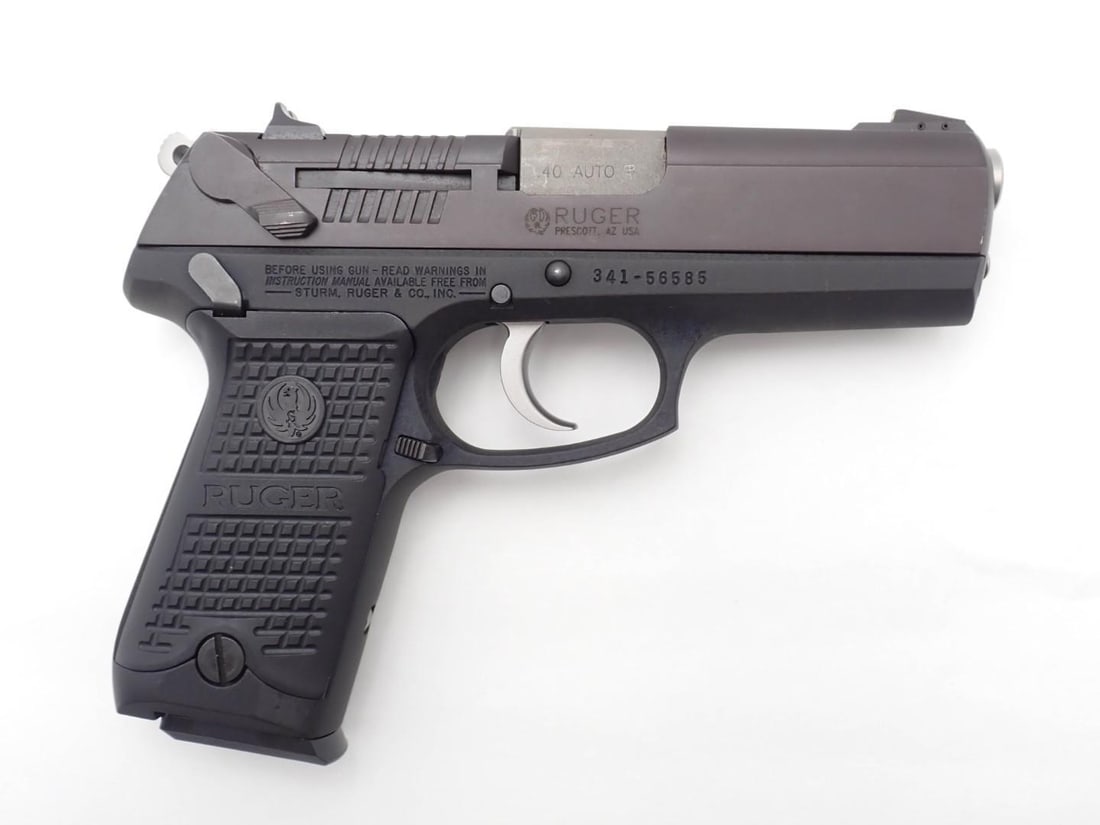 Ruger P94 Pistol: SN: 341-56585 Cal: .40 S&W Action Type: Double Action Semi-Automatic Barrel Length: 4" Finish: blue Bore: very good / excellent Overall Cond: very good / excellent Mechanica