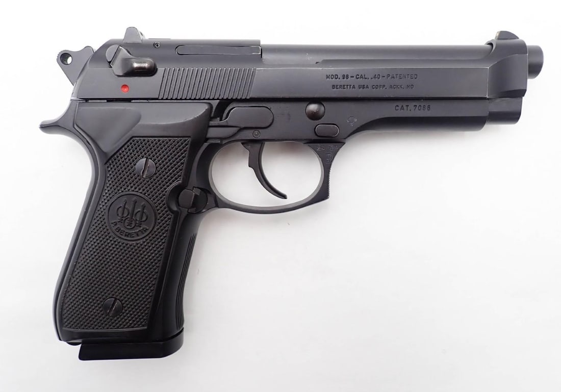 Beretta 96 Pistol: SN: A03151M Cal: .40 S&W Action Type: Double Action Semi-Automatic Barrel Length: 4.875" Bore: very good / excellent Overall Cond: very good Mechanical: fine Box/Papers/Acc: