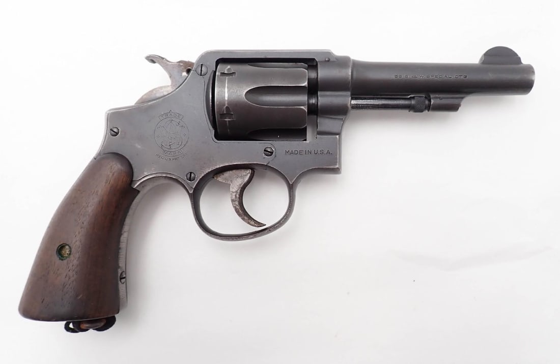 Smith & Wesson Victory Revolver: SN: V468623 Cal: .38 Spec. Action Type: Double Action Barrel Length: 4" Bore: good with some frosting Overall Cond: very good Mechanical: fine Classification: C&R A&D #: 26-0640