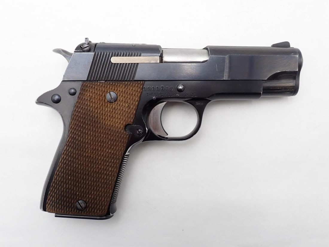 Star PD Pistol: SN: 1411719 Cal: .45 ACP Action Type: Semi-Automatic Barrel Length: 4" Sights/Optics: adjustable rear sight Stock: checkered hardwood Finish: blue Bore: very good Overall Cond: good Mechanical: fine