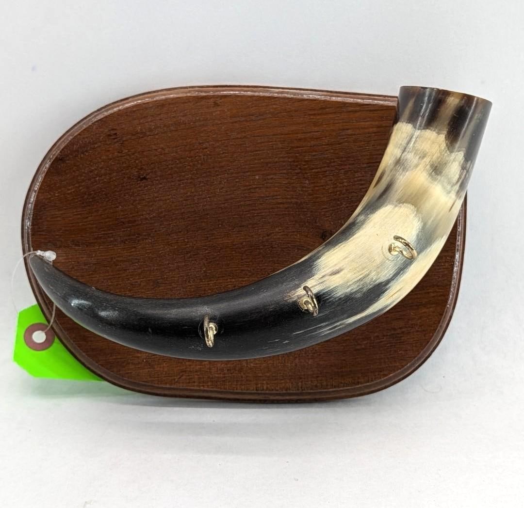 Steer Horn Key Holder: mounted on wood plaque, 8.5"x 6"