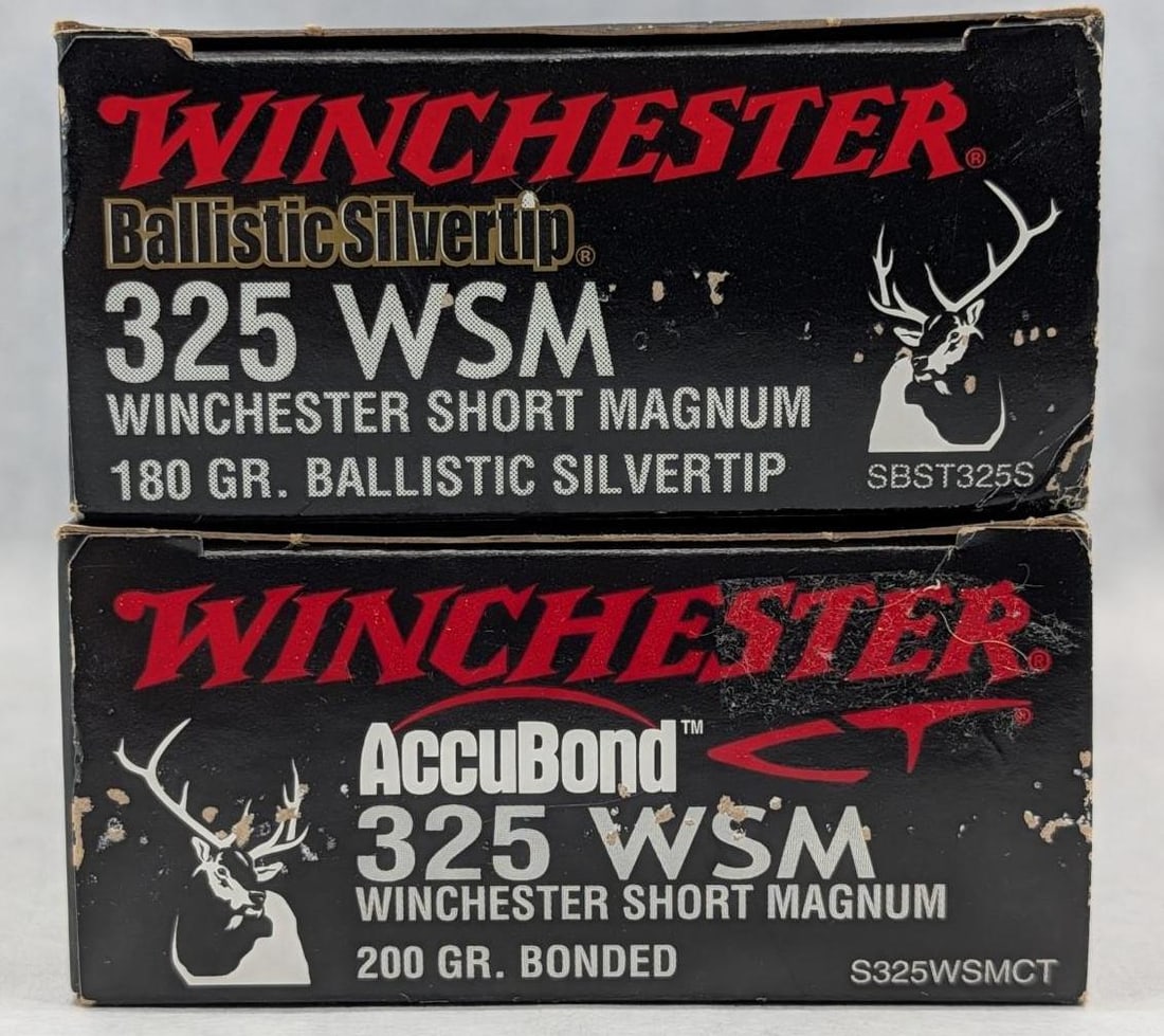 (2) Boxes of Winchester .325 WSM Cartridges: (2) Boxes of Winchester .325 WSM Cartridges