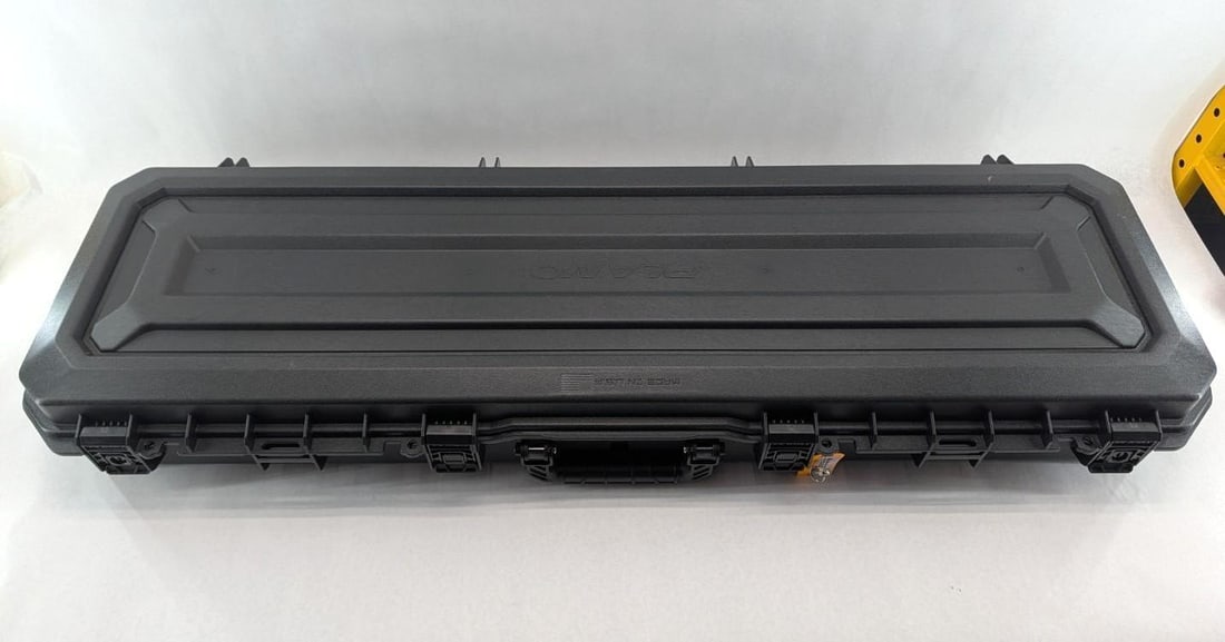 Plano Locking Hard Long Gun Case: interior 51.5" x 14", with wheels, includes a soft long gun case