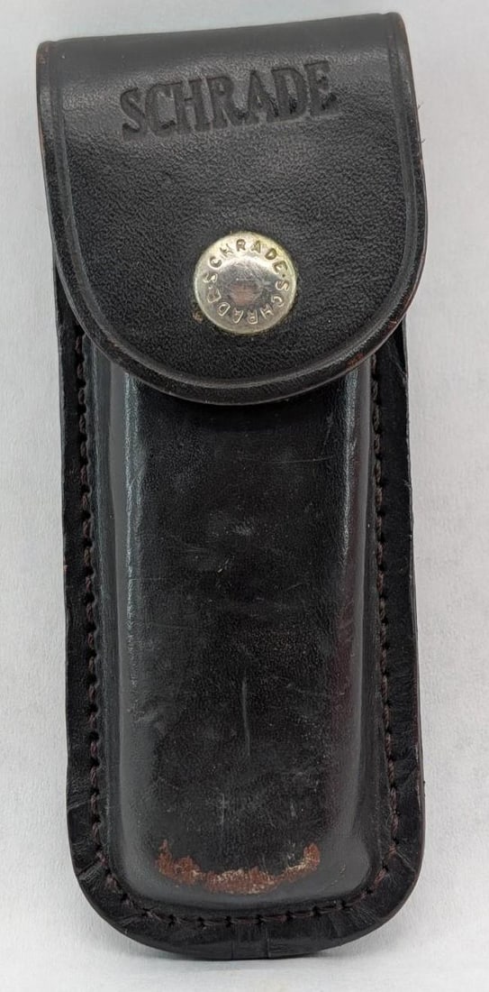 Schrade LB7 Folding Knife with leather sheath - 5
