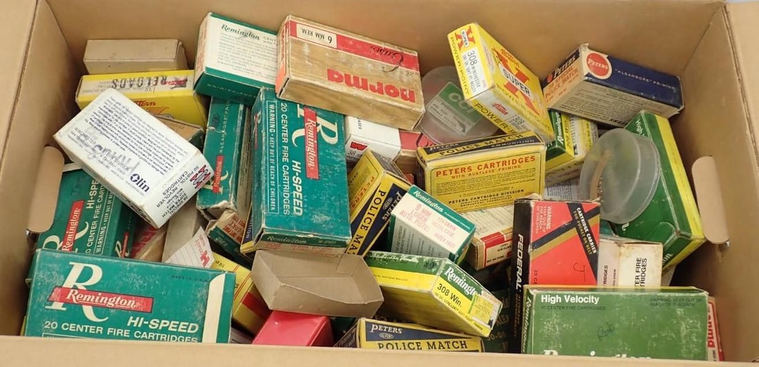 Asst. Vintage & Modern Ammo Boxes: empty