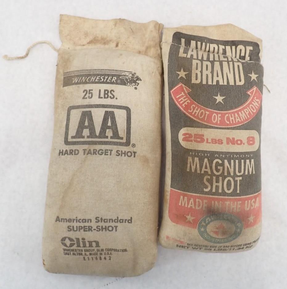 (2) 25lbs Bags of Lead Shot: (2) 25lbs Bags of Lead Shot
