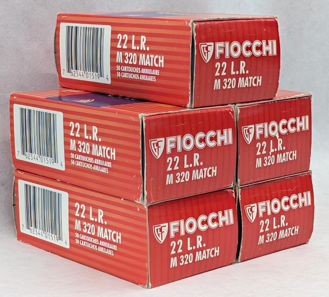 (5) Boxes of Fiocchi M320 Match .22 LR Cartridges - 2