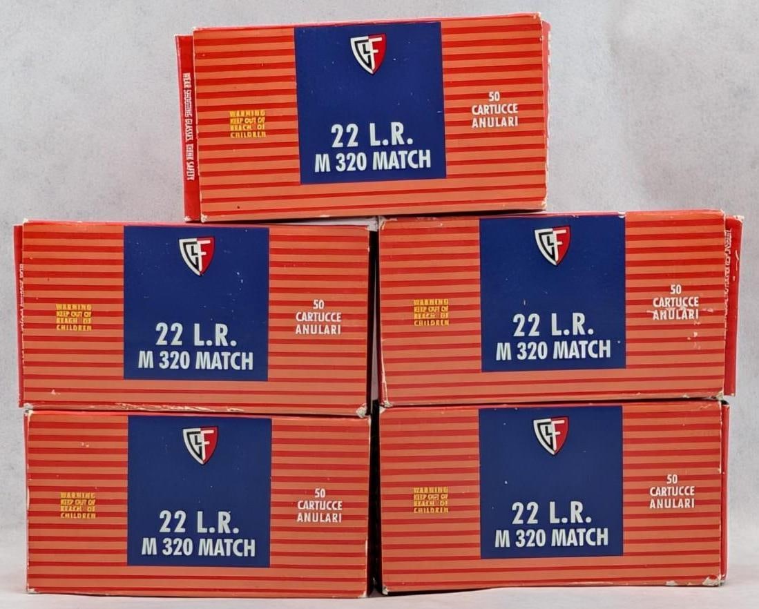 (5) Boxes of Fiocchi M320 Match .22 LR Cartridges - 4