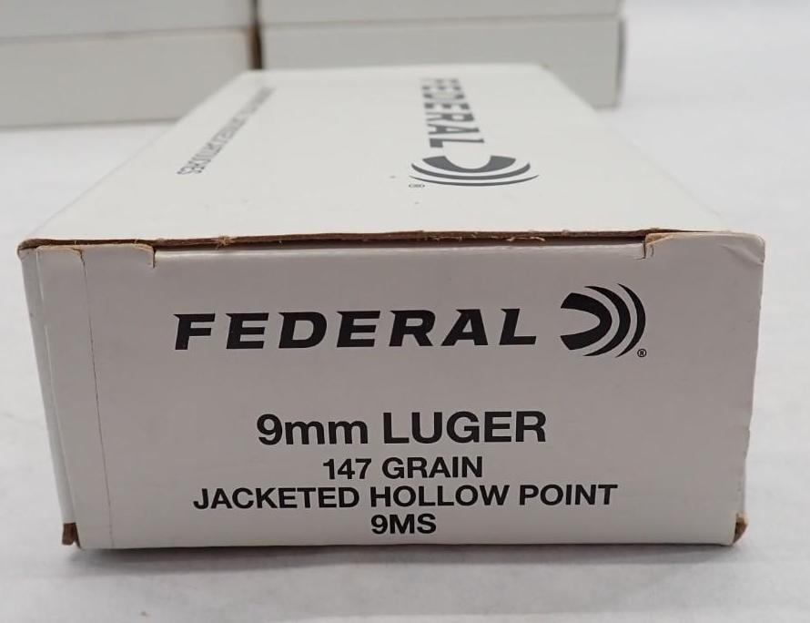 (5) Boxes Federal 9mm 147 gr. Cartidges - 2