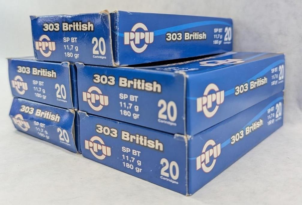 (5) Boxes of PPU .303 British Cartridges - 3