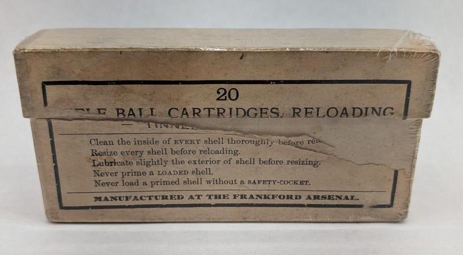 Antique Two Piece Box of Frankford Arsenal .45-70-500 Cartridges: dated July 1894