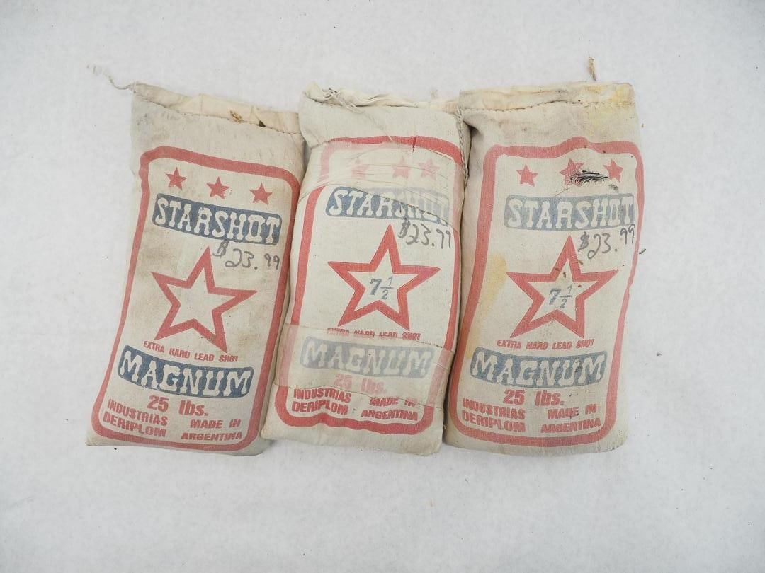 (3) 25 lbs Bags Lead Shot: 7 1/2