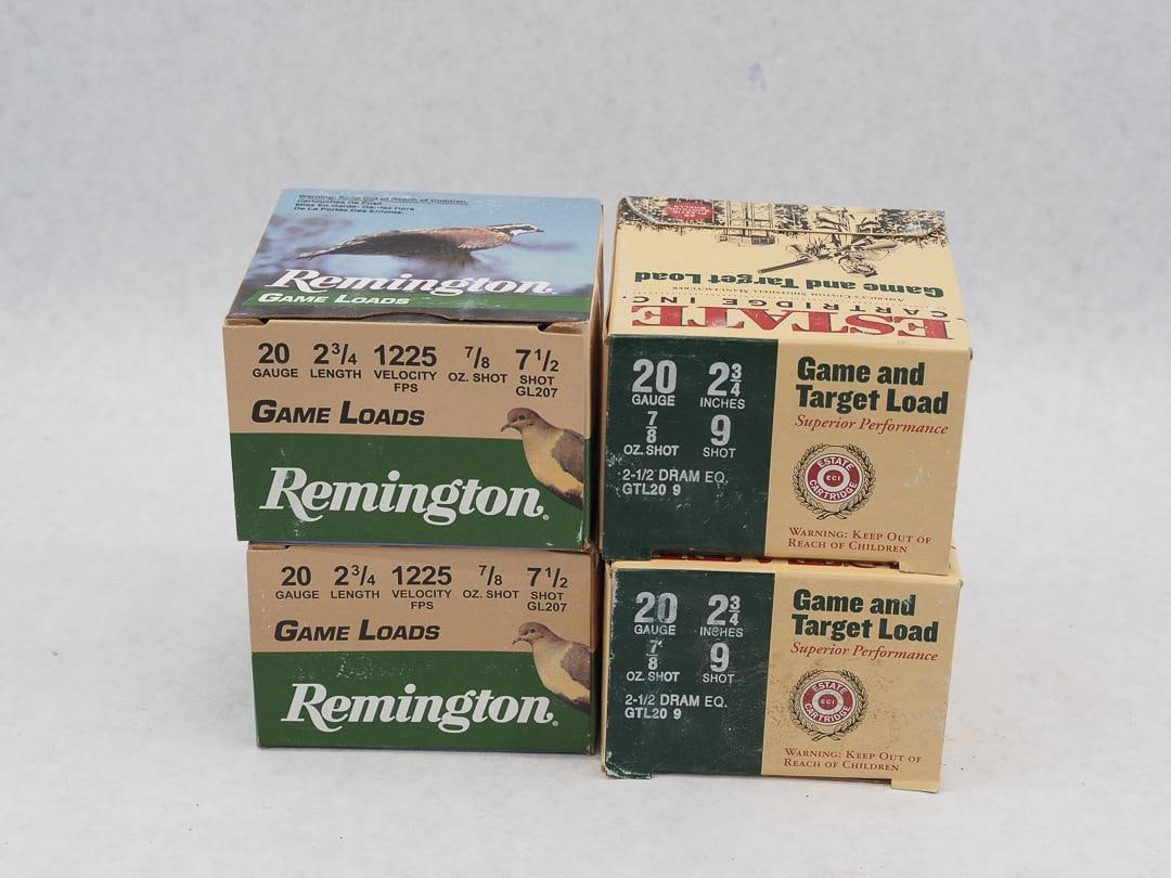 (2) Boxes of Remington 2.75" 7.5 Gameloads: also incl. (2) boces of Estate 2.75" 9 shot