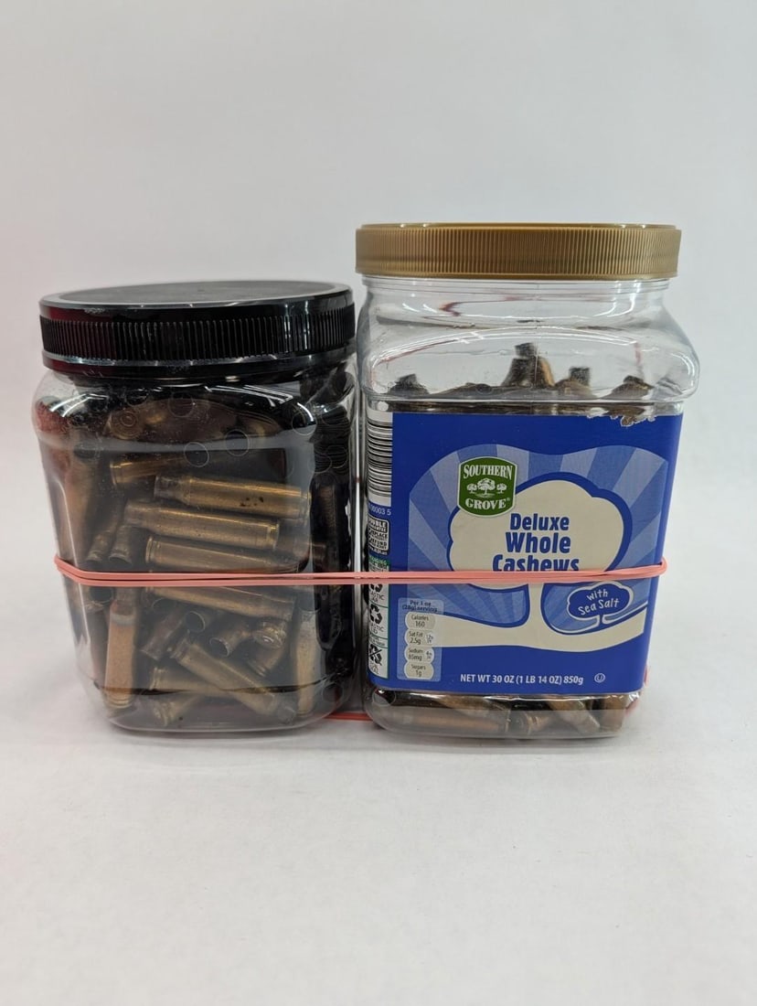 (2) Jars of 7.62 NATO / .308 Brass: (2) Jars of 7.62 NATO / .308 Brass