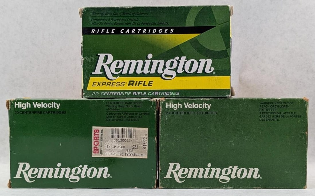 (3) Boxes of Remington .35 Whelen Cartridges: (3) Boxes of Remington .35 Whelen Cartridges