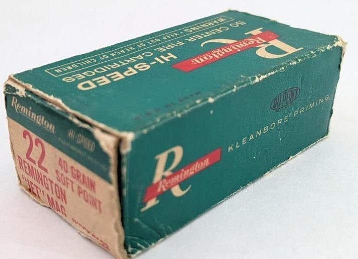 (21) Remington .22 Remington "Jet" Magnum Cartridges in Vintage Box - 9