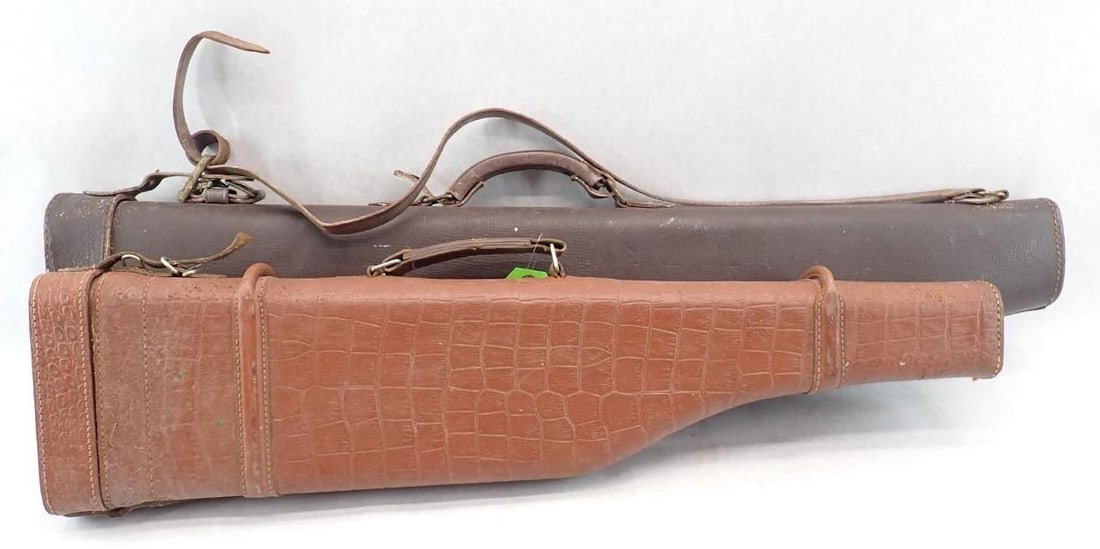 (2) Leather Shotgun Cases: (2) Leather Shotgun Cases