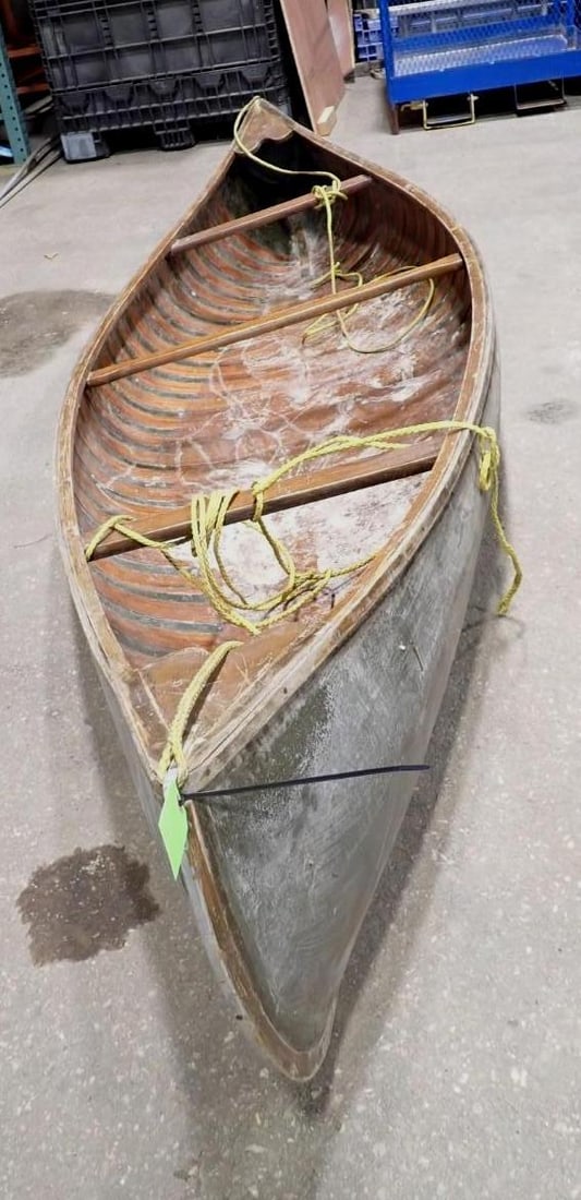 Vintage Wood Ribbed 10' Canoe - 2