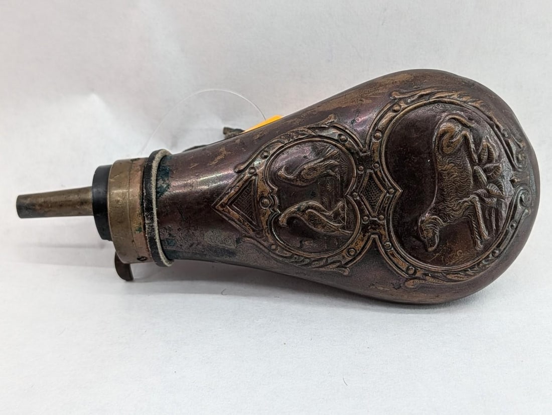 Italian Copper & Brass Powder Flask - 2