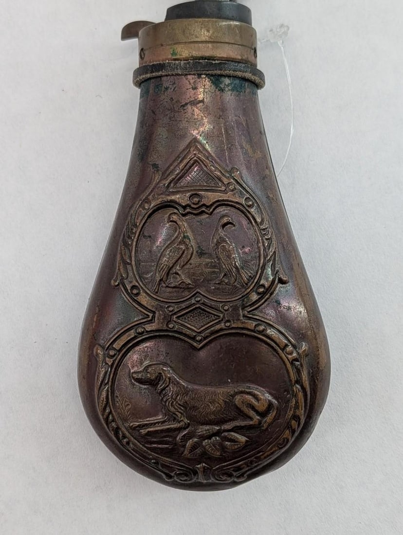 Italian Copper & Brass Powder Flask - 3