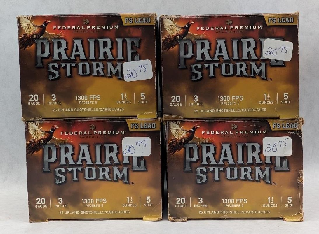 (88) Federal Prairie Storm 20 Ga. Shotgun Shells: (88) Federal Prairie Storm 20 Ga. Shotgun Shells