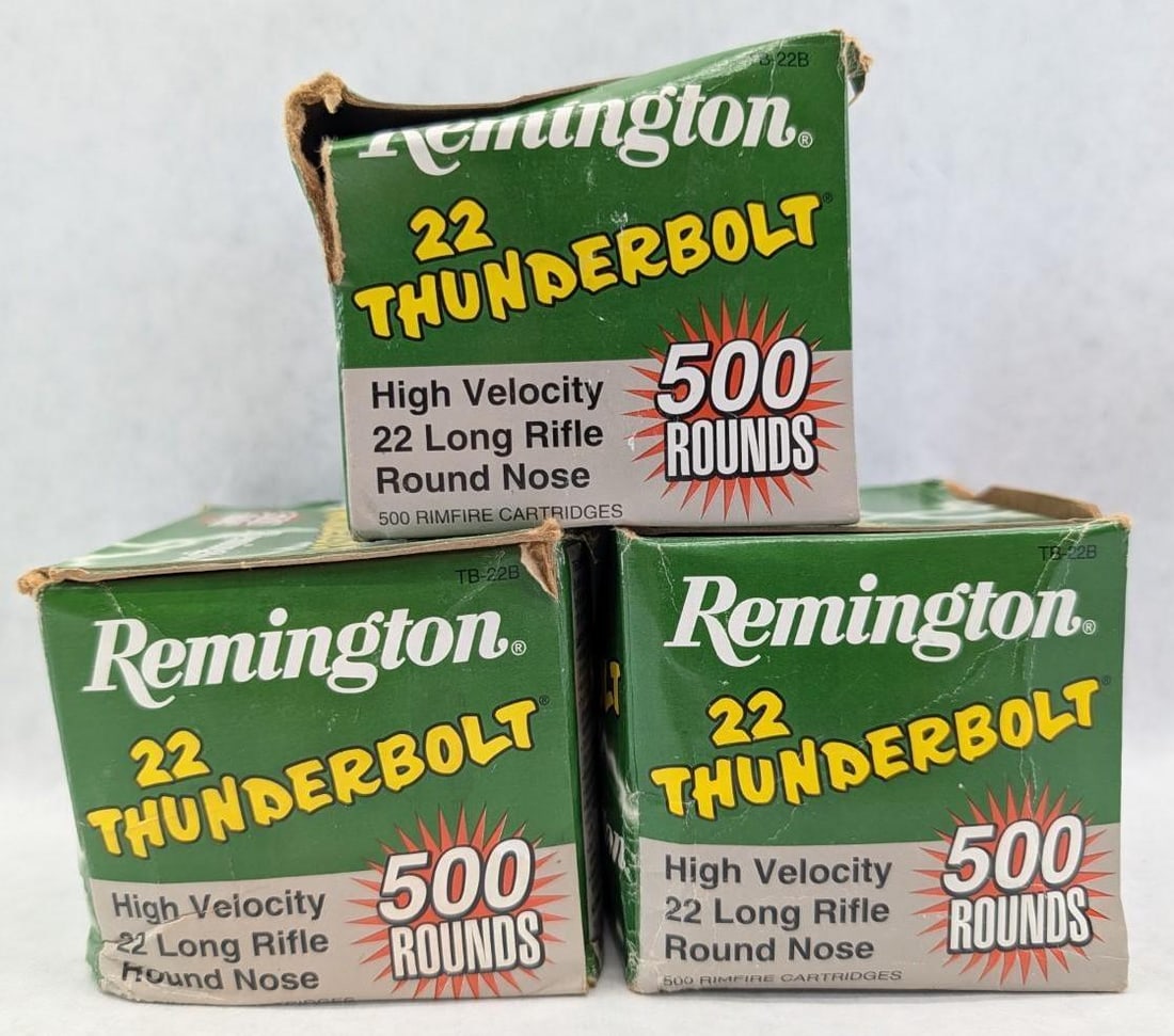 (1200)+/- Remington Thunderbolt .22 LR Cartridges: (1200)+/- Remington Thunderbolt .22 LR Cartridges