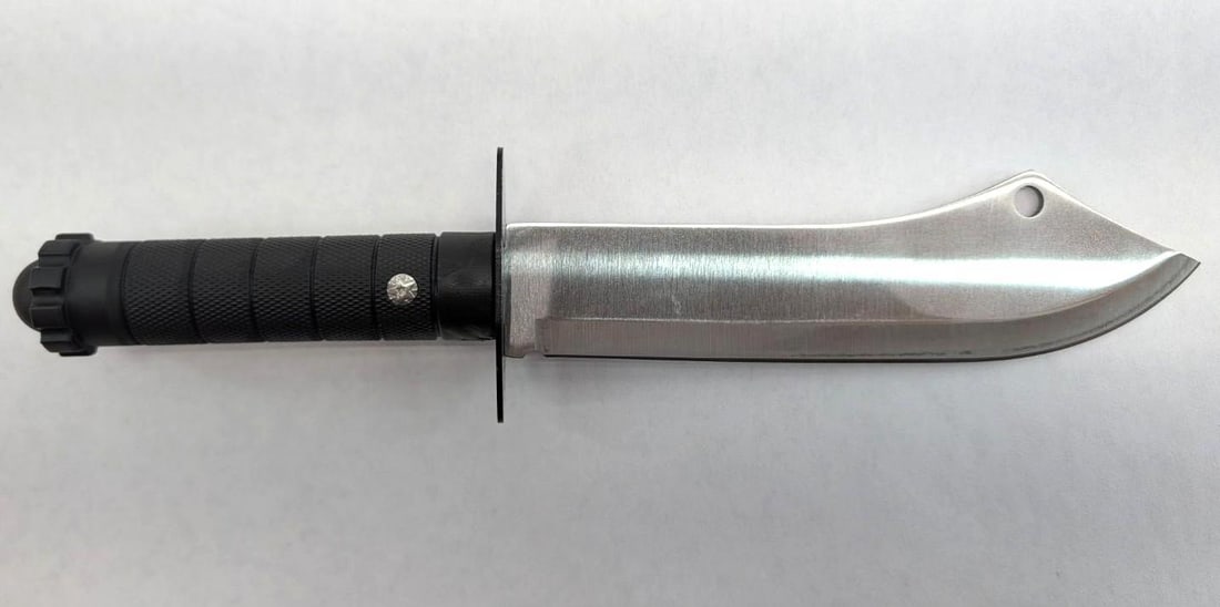 WLIKN fixed Blade Knife: 12" overall length, with handmade leather sheath