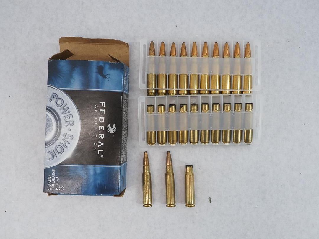 (12) Loaded Federal .308 & (10) Brass Casings: 150 gr.