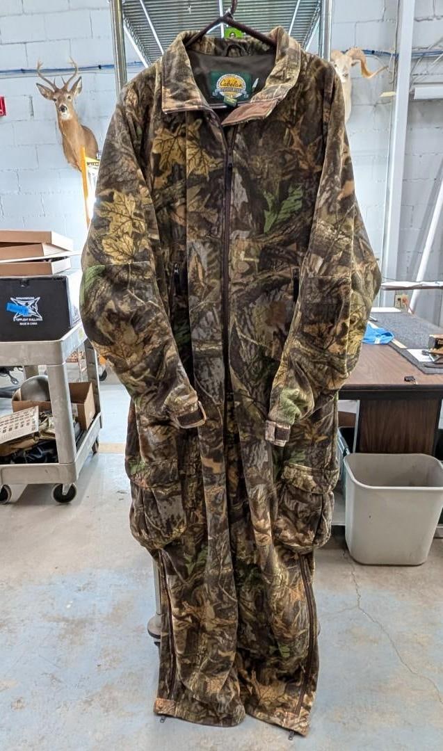 Cabelas Fleece Camo Union Suit: size XL regular