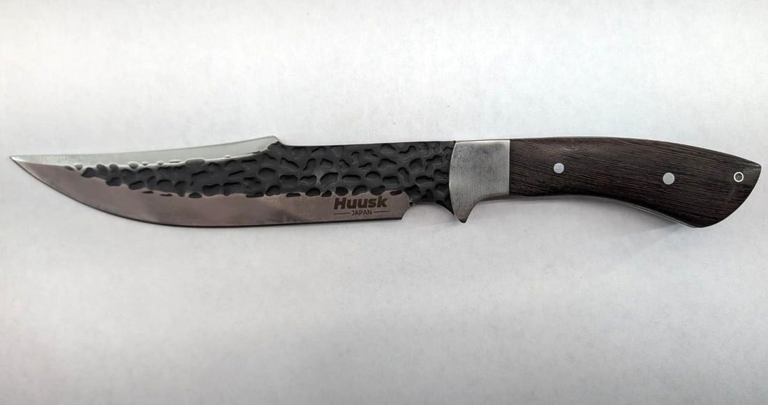 Huusk Fixed Blade Knife: 13.625" overall length, with handmade leather sheath