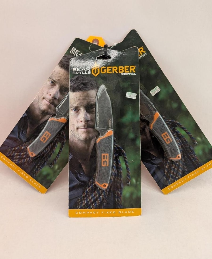 (3) Gerber Bear Grylls Compact Fixed Blade Knives: NIB