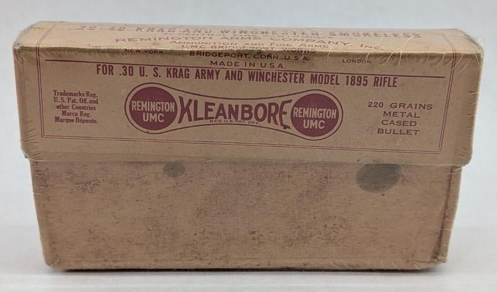 Vintage Box of Remington .30-40 Krag Cartridges: Vintage Box of Remington .30-40 Krag Cartridges